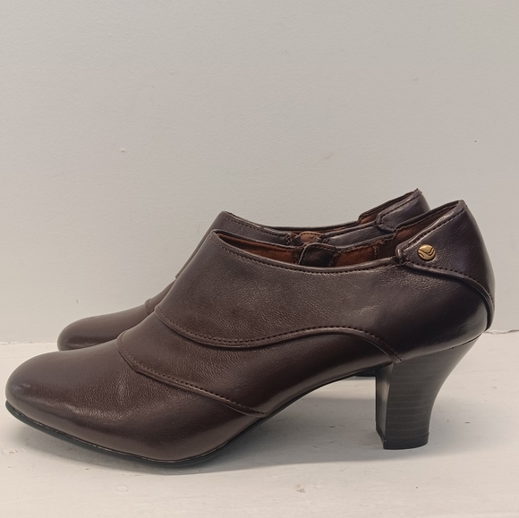 Life Stride Soft Systems Shoes Women's Size 8M Brown Zipper Block Heel Loafers - Picture 2 of 9